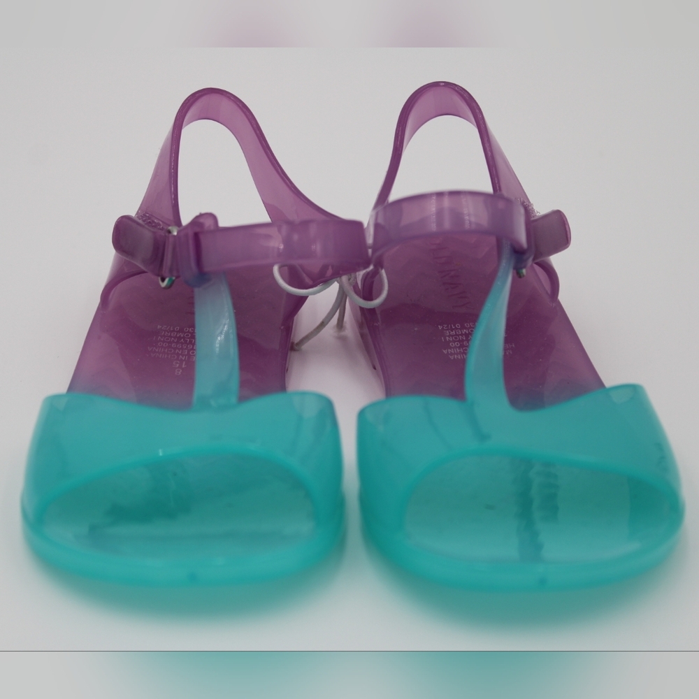 NWOT Old Navy Jelly T-Strap Sandals Size 8 – Purple/Teal Ombre - Picture 5 of 5